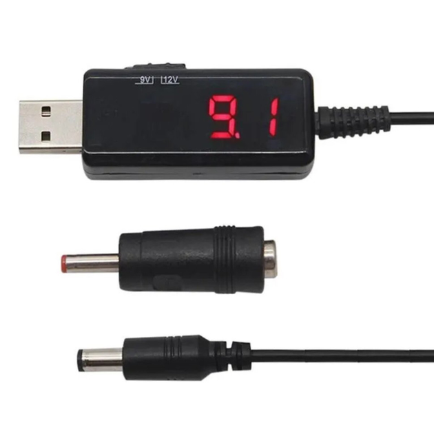 Кабель перетворювач USB-DC 5v to 9v/12v (1m) + перехідник 3.5mm (USBDC59512A)