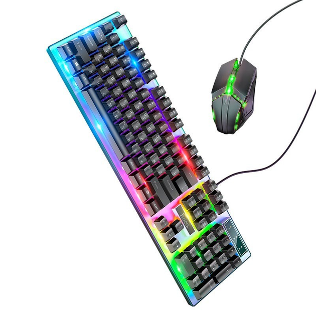 Миша + клавіатура HOCO GM18 Luminous gaming keyboard and mouse set Black (6931474783684)