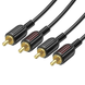Аудио-кабель BOROFONE BL13 2RCA red и white double lotus audio cable Black (BL13B)