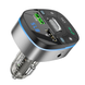 Автомобильное зарядное устройство с FM-модулятором HOCO E71 Crystal transparent discovery edition QC3.0 car BT FM transmitter Dark Blue (6931474789082)