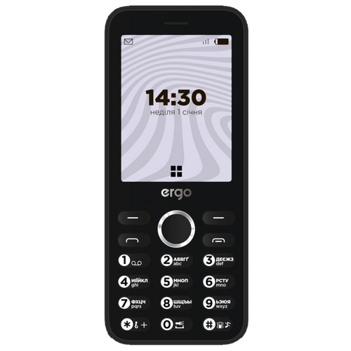 Мобільний телефон Ergo B281 Black, Чорний, 32 Mb, 32 Mb