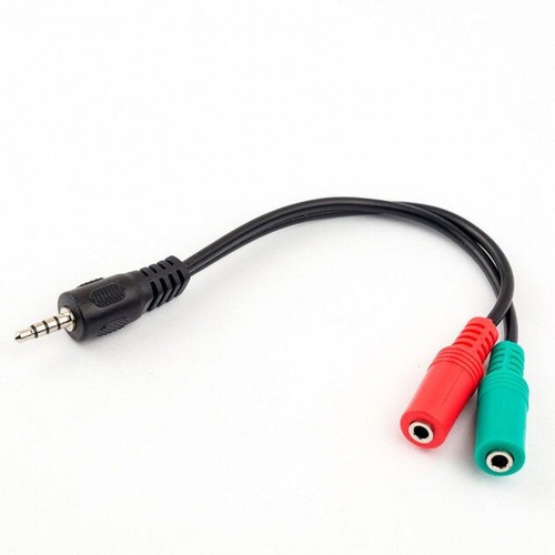 Аудіо-кабель Gembird CCA-417, 3.5мм 4-pin "папа"/ 3.5 мм стерео "мама"+микрофон "мама", чорний колір