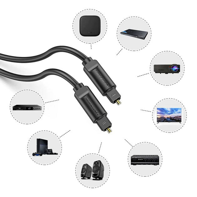 Оптичний аудіо кабель Vention Optical Fiber Audio Cable 3M Black (BAEBI)