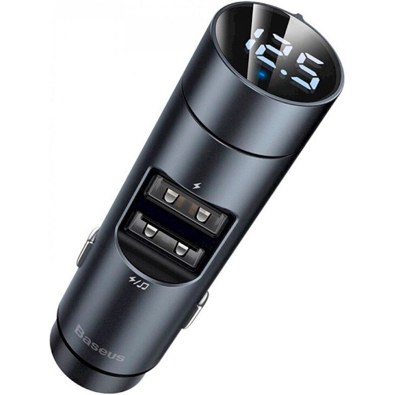 Автомобыльний зарядний пристрый с FM-модулятор Baseus Energy Column Car Wireless MP3 Charger (Wireless 5.0 + 5 V / 3.1 A) (CCNLZ-0S)