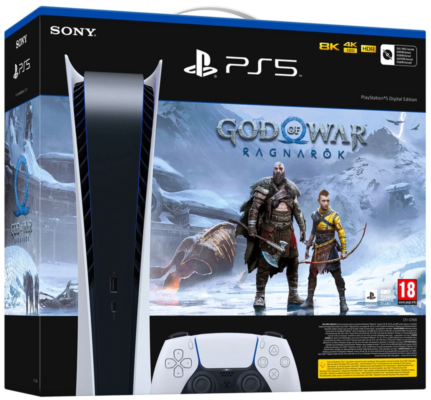 Игровая приставка Sony PlayStation 5 Digital Edition 825GB God of War Ragnarok Bundle