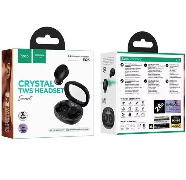 Наушники HOCO EQ3 Smart true wireless BT headset Black (6931474798558)