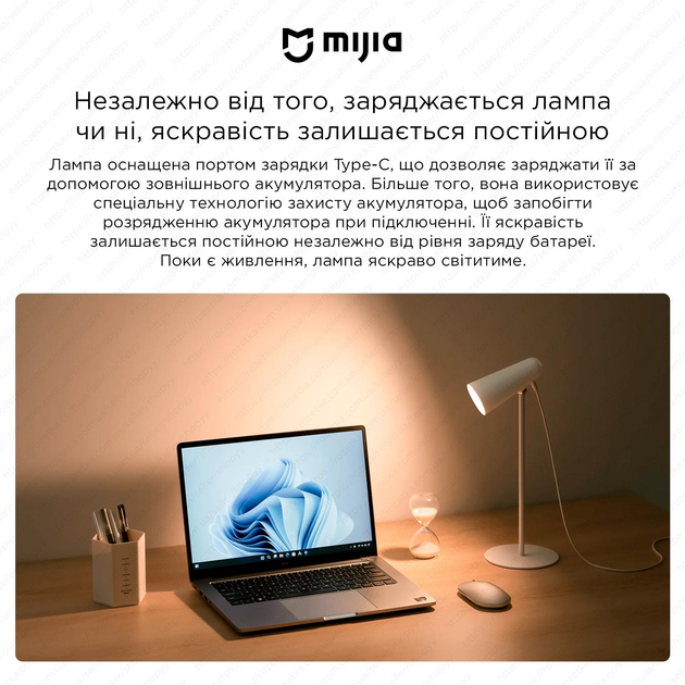 Настольная лампа Xiaomi Flexible Rechargeable Lamp white (MJTD05YL/BHR8959GL)