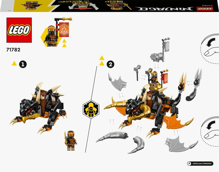 Конструктор LEGO Ninjago Земляний дракон Коула EVO 285 деталей (71782)