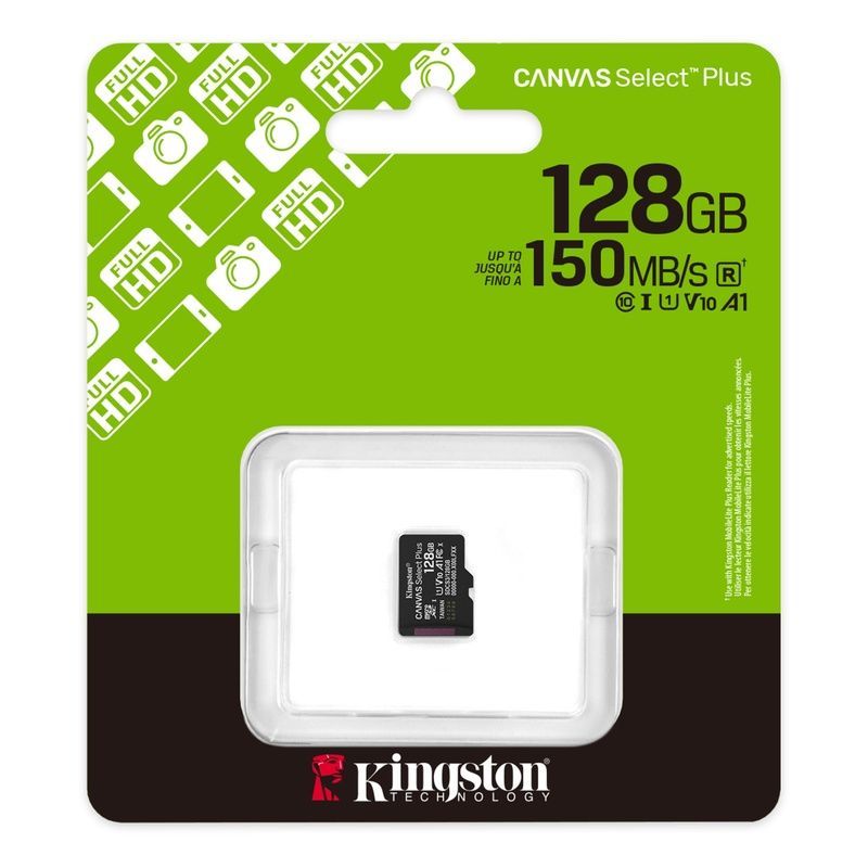 Карта памяти Kingston 128GB microSDXC class 10 UHS-I V10 A1 Canvas Select Plus (SDCS3/128GBSP)