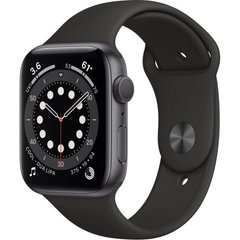 Смарт-годинник Apple Watch Series 6 GPS, 44mm Space Gray Aluminium Case with Blac (M00H3UL/A), Чорний