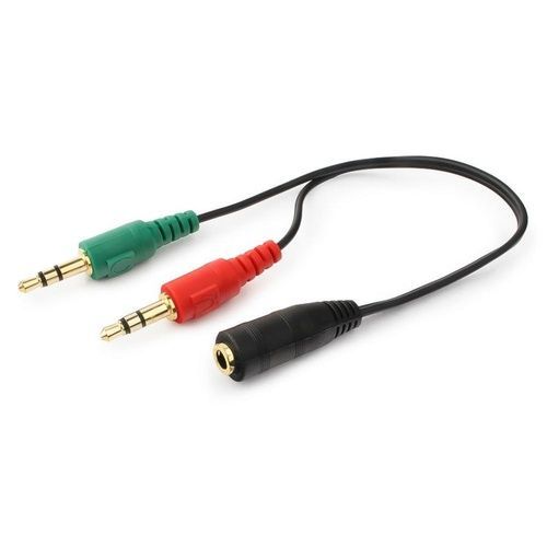 Переходник Jack 3.5mm female 4-pin to 2x Jack 3.5mm male 0.2m Cablexpert (CCA-418)