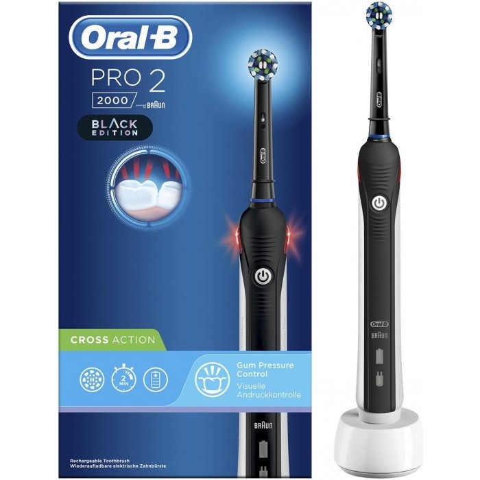 Електрична зубна щітка Oral-B PRO2 2000 CrossAction Black Edition (D501.513.2)