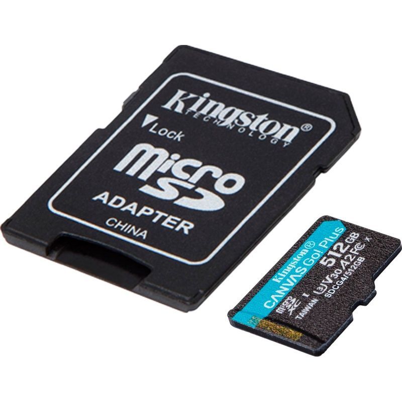 Карта памяти Kingston 512GB microSDXC сlass 10 UHS-I U3 V30 A2 Canvas Go Plus G4 (SDCG4/512GB)