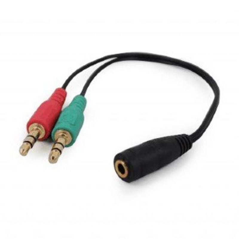 Переходник Jack 3.5mm female 4-pin to 2x Jack 3.5mm male 0.2m Cablexpert (CCA-418)