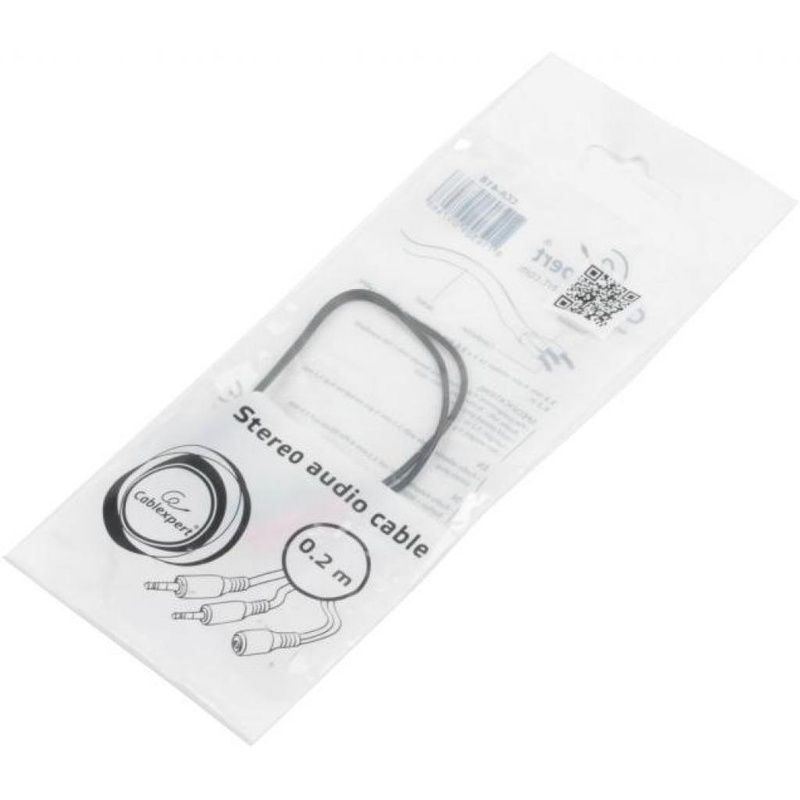 Переходник Jack 3.5mm female 4-pin to 2x Jack 3.5mm male 0.2m Cablexpert (CCA-418)