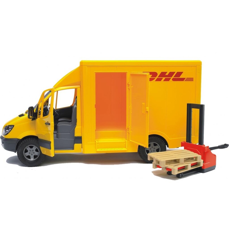 Іграшковий набір Мercedes Вenz Sprinter BRUDER кур'єрська доставка вантажів з навантажувачем М1:16 (02534)