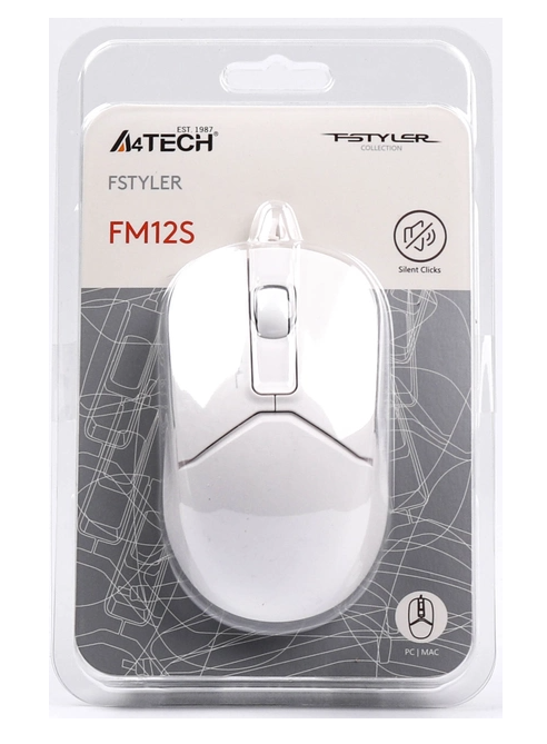 Мышка A4Tech FM12S White