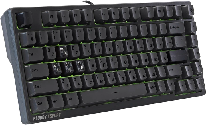 Магнітна ігрова клавіатура Bloody MS76 Iron Grey USB, RGB підсвічування, Magnetic Switch (MS76)