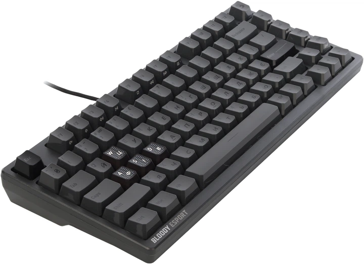 Магнітна ігрова клавіатура Bloody MS76 Iron Grey USB, RGB підсвічування, Magnetic Switch (MS76)