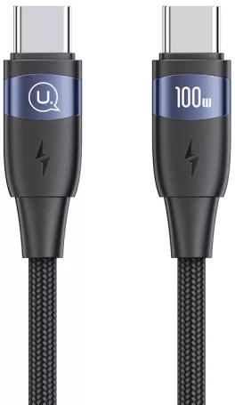 Кабель Usams US-SJ632 U85 Type-C To Type-C PD100W Aluminum Alloy Fast Charging & Data Cable black (SJ632USB01)