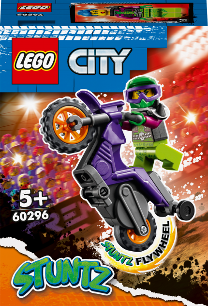 Конструктор LEGO City Stuntz Акробатический трюковый мотоцикл 14 деталей (60296)