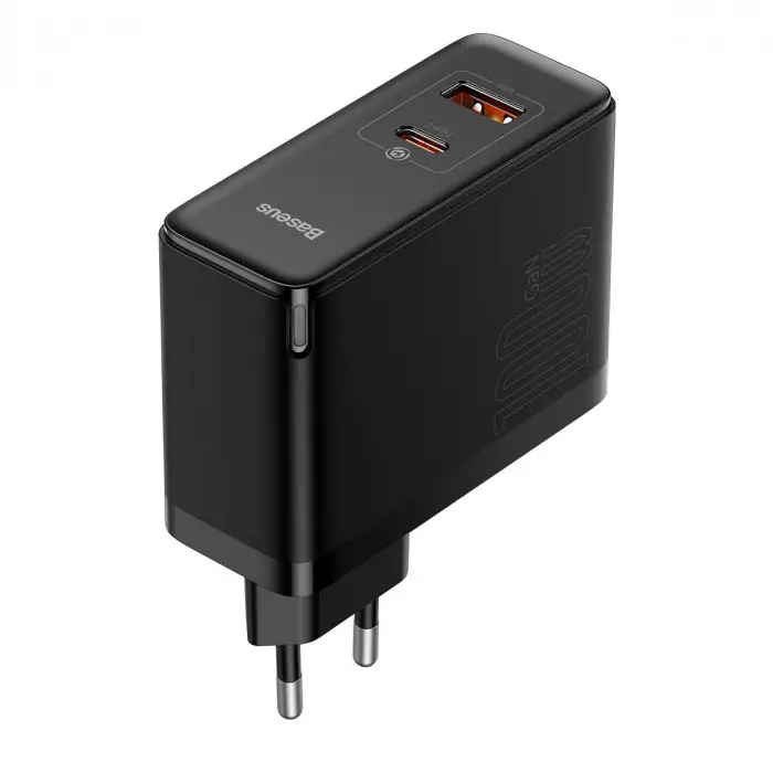 МЗП Baseus GaN3 Pro Fast Charger C+U 100W (Cable Type-C to Type-C 100W(20V/5A) 1m) Black (CCGP090201)