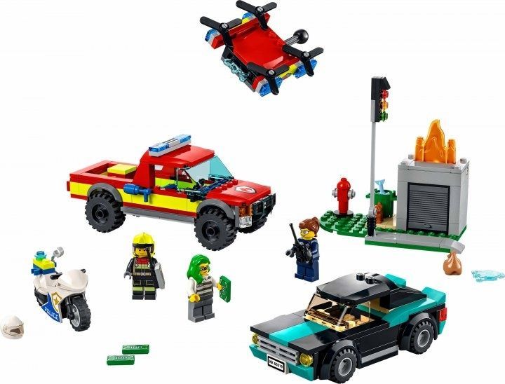 Конструктор LEGO City Пожежна рятувальна служба і поліцейське переслідування 295 деталей (60319)