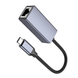 Мережевий адаптер HOCO UA37 Type-C ethernet adapter (1000 Mbps) Metal Gray (6942007647281)