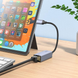 Мережевий адаптер HOCO UA37 Type-C ethernet adapter (1000 Mbps) Metal Gray (6942007647281)