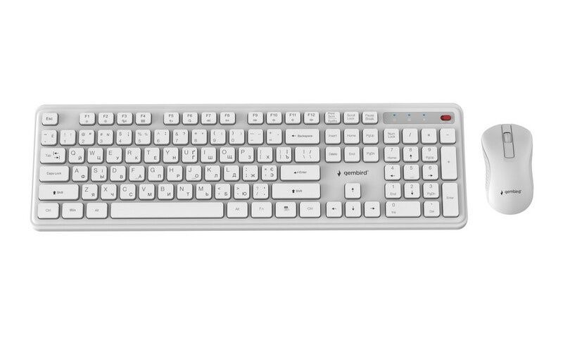 Комплект Gembird Slim Pro Business Wireless White (KBS-WPS-01-W-CYRL)