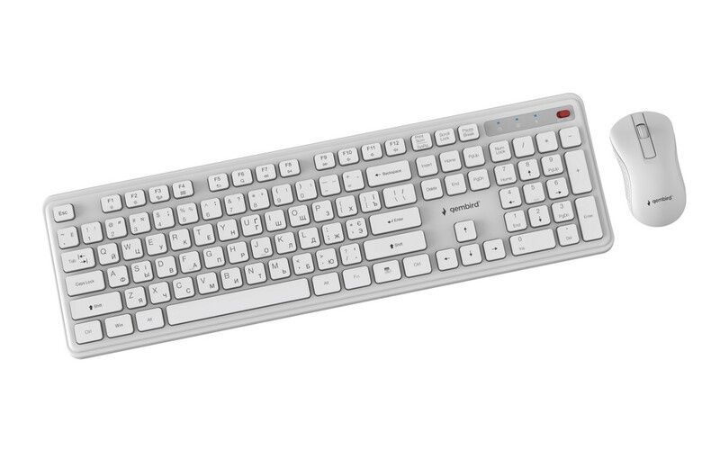 Комплект Gembird Slim Pro Business Wireless White (KBS-WPS-01-W-CYRL)