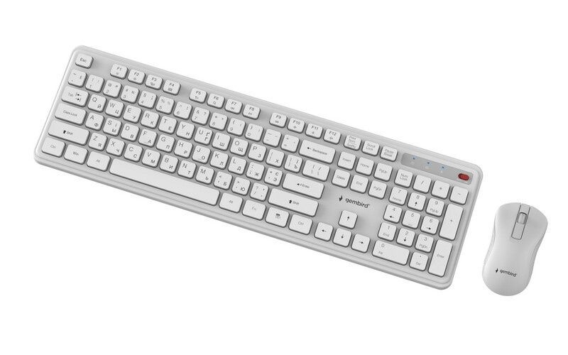 Комплект Gembird Slim Pro Business Wireless White (KBS-WPS-01-W-CYRL)