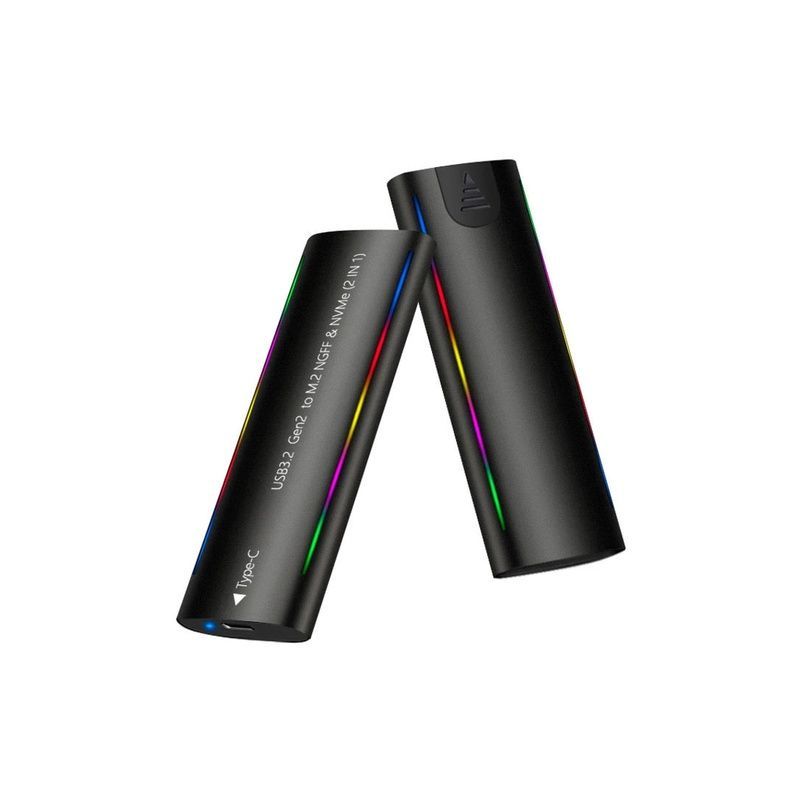 Кишеня зовнішня Dynamode M.2 SSD NVMe/SATA combo USB3.2 GEN2 Type-C aluminium black (DM-CAD-SSD10)