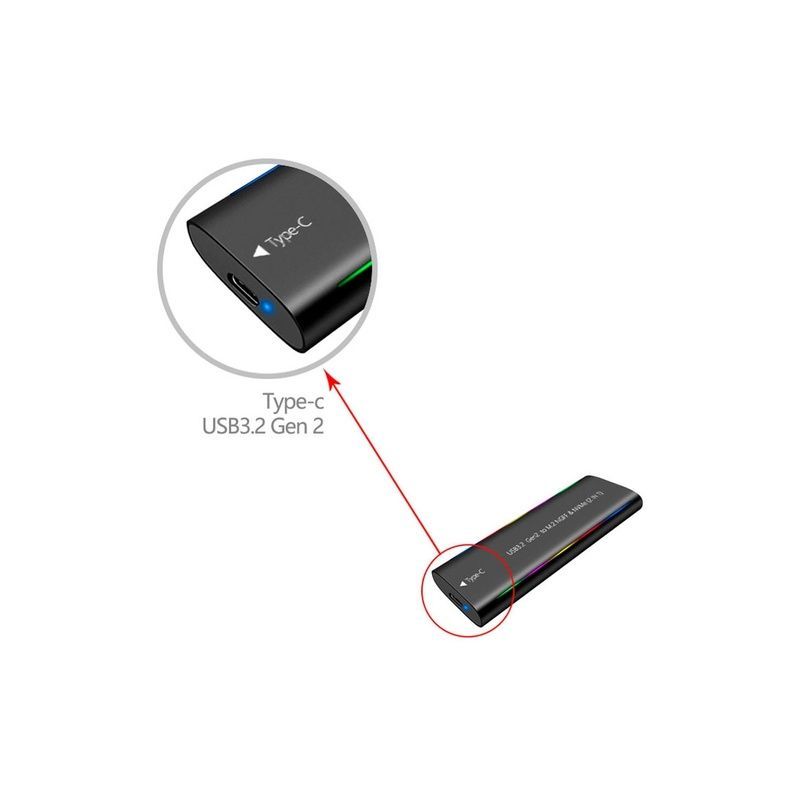 Кишеня зовнішня Dynamode M.2 SSD NVMe/SATA combo USB3.2 GEN2 Type-C aluminium black (DM-CAD-SSD10)