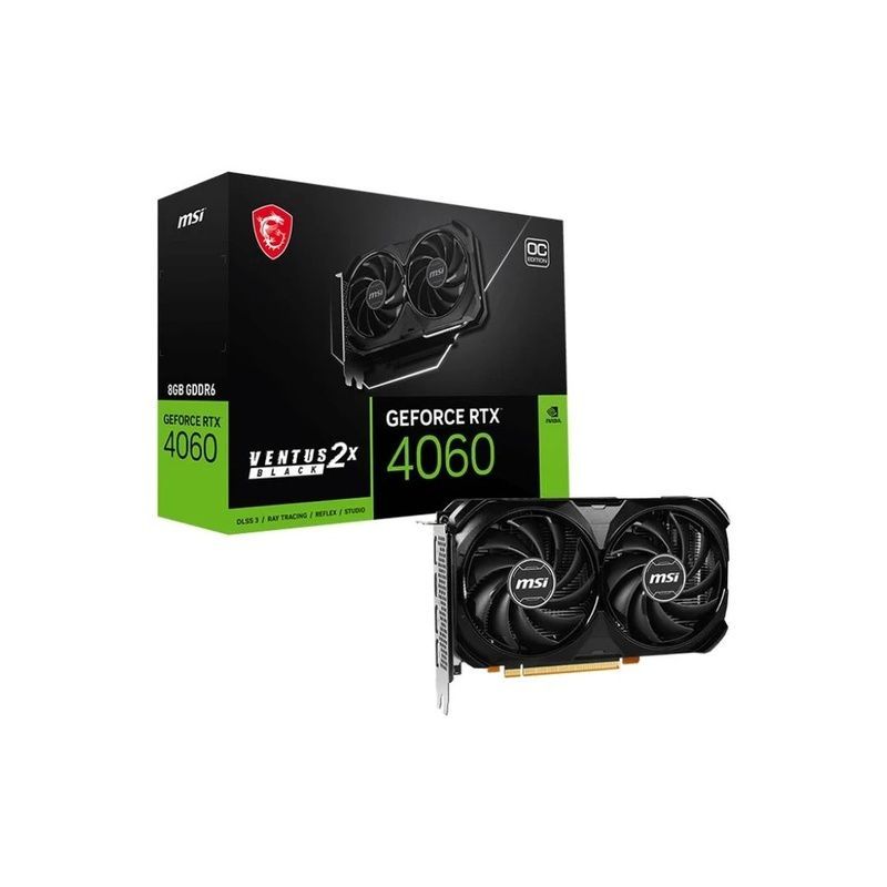 Відеокарта MSI GeForce RTX4060 8Gb VENTUS 2X BLACK OC (RTX 4060 VENTUS 2X BLACK 8G OC)