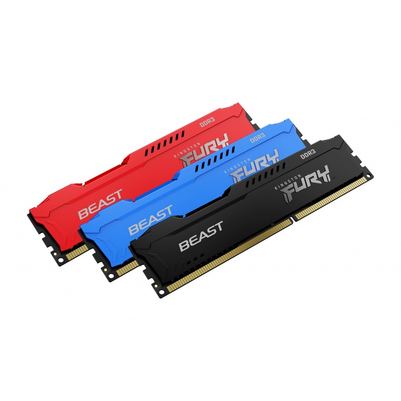Модуль пам'яті для комп'ютера DDR3 16GB (2x8GB) 1600 MHz Fury Beast Black Kingston Fury (ex.HyperX) (KF316C10BBK2/16)