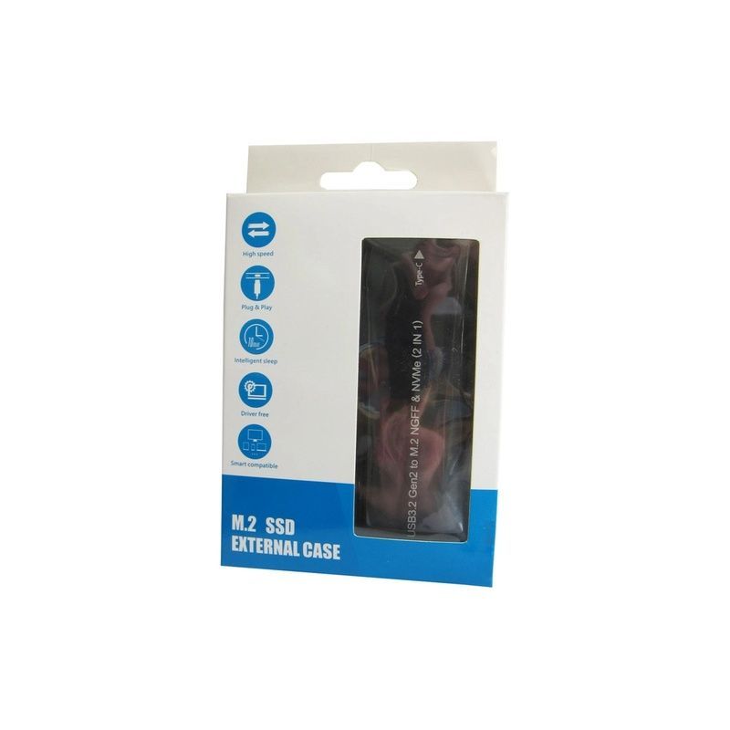 Кишеня зовнішня Dynamode M.2 SSD NVMe/SATA combo USB3.2 GEN2 Type-C aluminium black (DM-CAD-SSD10)