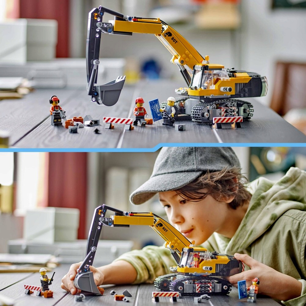 Конструктор LEGO City Жовтий будівельний екскаватор 633 деталі (60420)