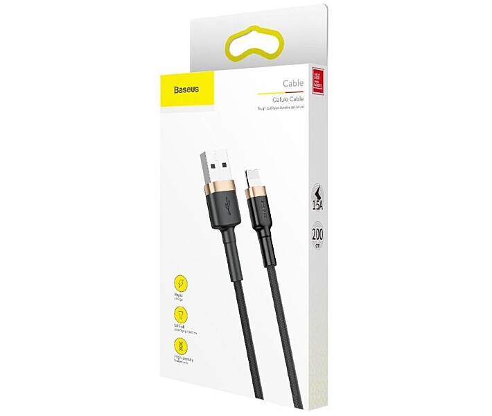 Кабель Baseus Cafule Cable USB For Lightning 1.5A 2m Gold+Black (CALKLF-CV1)