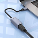 Мережевий адаптер HOCO UA37 USB ethernet adapter (1000 Mbps) Metal Gray (6942007647274)