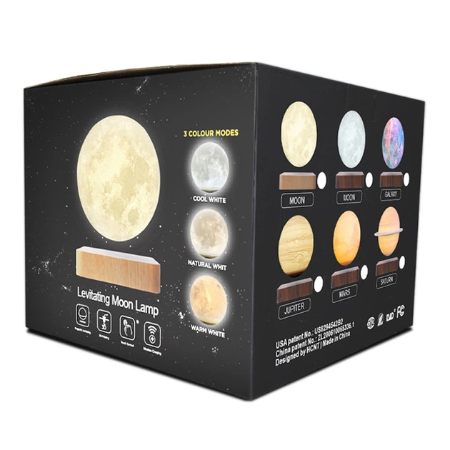 Магнитная левитационная лампа HCNT Levitating Lamp Jupiter Light Wood Grain (SIM10-GW5-J)
