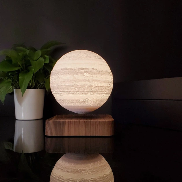 Магнитная левитационная лампа HCNT Levitating Lamp Jupiter Light Wood Grain (SIM10-GW5-J)