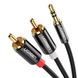 Аудіокабель UGREEN AV116 3.5mm Male to 2RCA Male Cable 5m Black (UGR-10591)