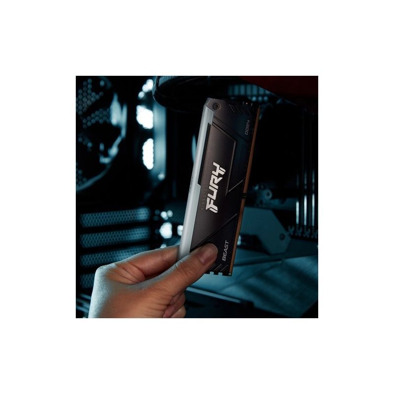 Модуль памяти для компьютера DDR4 16GB (2x8GB) 3200 MHz Beast Black Kingston Fury (ex.HyperX) (KF432C16BB2AK2/16WP)