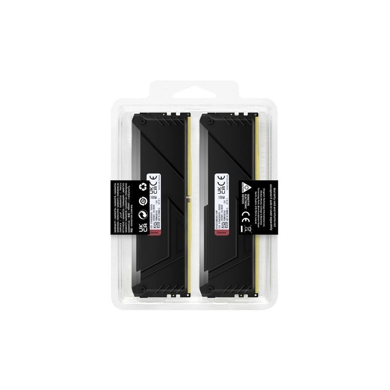 Модуль памяти для компьютера DDR4 16GB (2x8GB) 3200 MHz Beast Black Kingston Fury (ex.HyperX) (KF432C16BB2AK2/16WP)