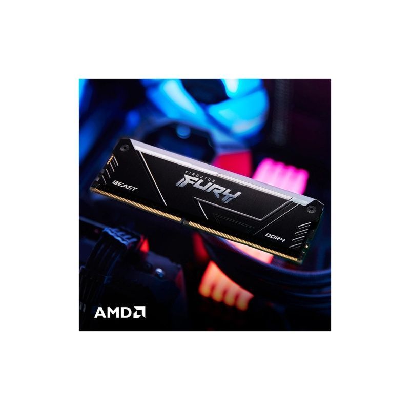 Модуль памяти для компьютера DDR4 16GB (2x8GB) 3200 MHz Beast Black Kingston Fury (ex.HyperX) (KF432C16BB2AK2/16WP)