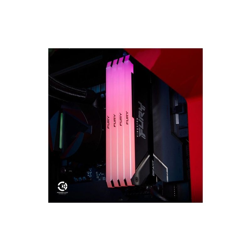 Модуль памяти для компьютера DDR4 16GB (2x8GB) 3200 MHz Beast Black Kingston Fury (ex.HyperX) (KF432C16BB2AK2/16WP)