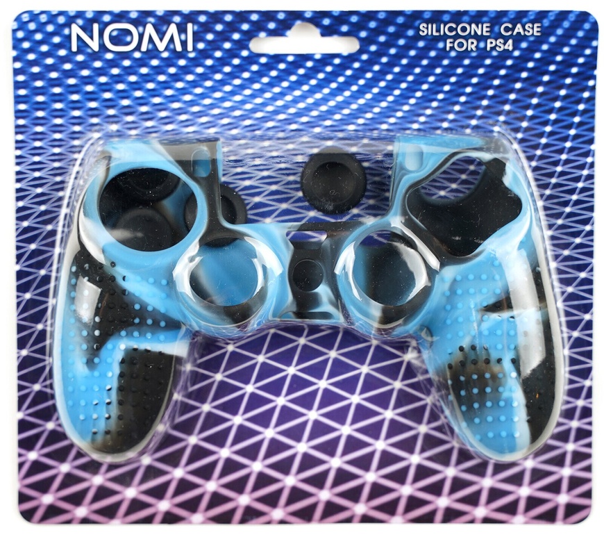Силіконовий чохол NOMI Anti-slip для геймпада PS4 Black-Blue