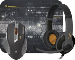 Ігровий комплект Warhead MPH-1500 мишка+коврик+навушники Defender