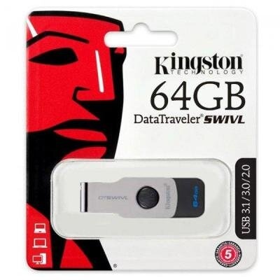 USB флеш накопичувач Kingston 64GB DT SWIVL Metal USB 3.0 (DTSWIVL/64GB)